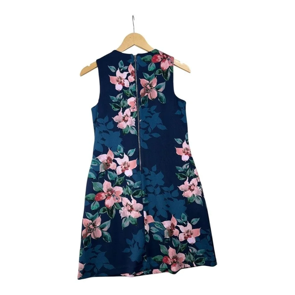 Donna Morgan Floral Print Sleeveless Dress size‎ 2 Blue/Multicolor